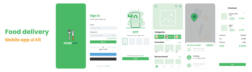 Food delivery app ui kit