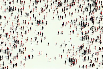 A large group of people standing in the snow together all in a single file dynamic composition a microscopic photo les automatistes