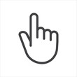 Hand symbol. Hand gesture linear icon. Hand geometric style icon. Hand sign language icon. Vector illustration