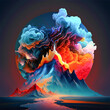 surreal mountain abstract colorful smoke fantasy dream generated by midjourney ai