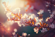 Close Up View Of A Beautiful Spring Background Scenery. Created With Generative AI Technology