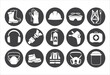 Safety Construction equipment icon set. Construction manufacturing and engineering health and safety icon set. Safety icon pack. Vector illustration