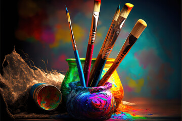 LGBTQ artistic color brushes, hyper realistic