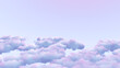 soft clouds in the sky side view stage fluffy cotton candy dream background