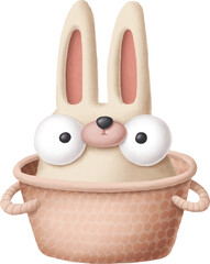 Aufkleber - Bunny character sitting in the basket