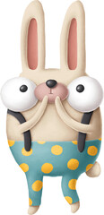 Aufkleber - Cute bunny character in pants
