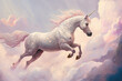 white unicorn horse in the sky, mythology creature, generative AI