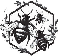 Canvas Print - A beautiful bees logo