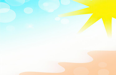 Wall Mural - summer background with colorful abstract beach sky and sun generative ai illustration