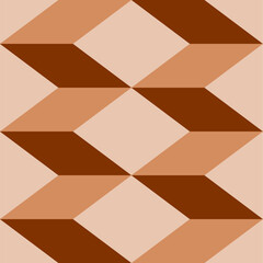 Wall Mural - seamless brown and beige vector graphic zig zag lines separated by lighter coloured diamond shapes