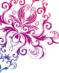 Aufkleber - Abstract floral background with oriental flowers.
