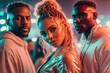 © ADDICTIVE STOCK - AI illustration of diverse people looking at camera in nightclub