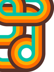 Aufkleber - Abstract retro background, digital lines and circles, design70s, vector.