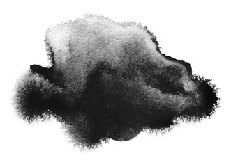 Wall Mural - png abstract smoke black and white colors watercolor and ink cloud blot on transparent backgrownd.