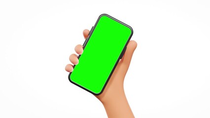 Wall Mural - turning on the smartphone by shaking the device in the hand in a cartoon style. template for mobile 
