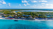 An Aerial View Over A Resort On The Island Of Grand Turk On A Bright Sunny Morning