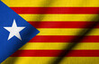 3D Flag of Catalonia (Estelada blava) waving