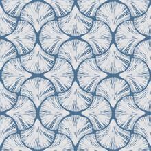 Art Deco Style Abstract Sea Shells Geometric Forms Seamless Pattern