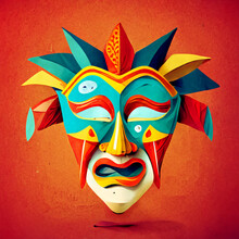 Máscara De Carnaval Divertida E Colorida