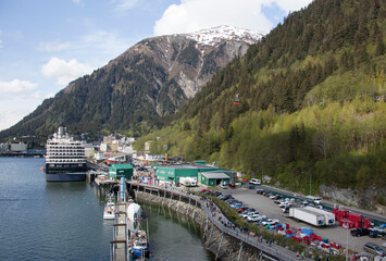 Juneau Town Port And Juneau Mountain