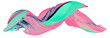© NL - Green Pink Abstract Paint Stroke Fluid Liquid isolate