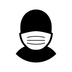 Wall Mural - Simple Wear a Face Mask Icon. Vector Image.