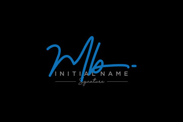 Wall Mural - Initial MB signature logo template vector. Hand drawn Calligraphy lettering Vector illustration.