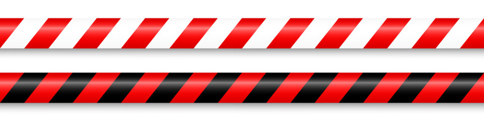 Wall Mural - Realistic yellow barricade tape. Police warning line. Danger or hazard stripe. Under construction sign. Vector illustration.