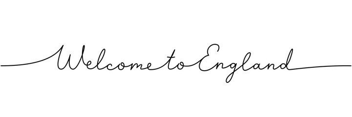Wall Mural - welcome to england - word with continuous one line. minimalist drawing of phrase illustration. engla