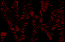 3d Illustration, Abstract Lines And Waves In Red And Black Color