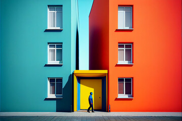 Wall Mural - Minimalism, colorful Europe