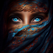 Portrait Of A Woman With Blue Eyes