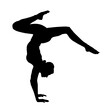 © New Africa - Silhouette of professional gymnast exercising on white background