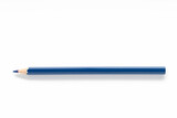 Fototapeta  - Closeup view of blue pencils on white background