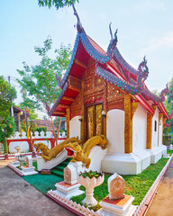 Canvas Print - Exterior of Ubosot of Wat Umong Mahathera Chan, Chiang Mai, Thailand