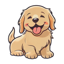 Cute And Happy Dog Sticker Sticker, Ai Generated,
