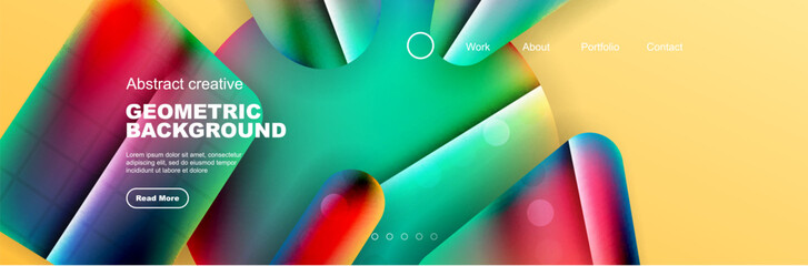 Wall Mural - Abstract background for your landing page design. Web page for website or mobile app wallpaper