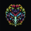 lolipop colorful decorative eagle pattern mascot