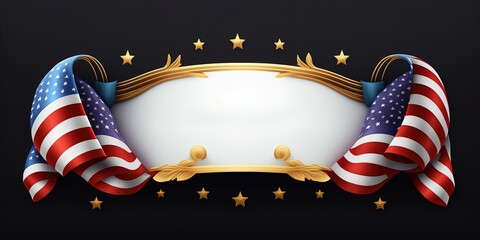 Wall Mural - Luxury Memorial Day banner whit copy space, USA Veterans day background, Template for horizontal banner, Veteran's day poster. space for text. by ai generative