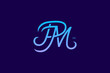 Letter P and M Monogram Logo Design Vector