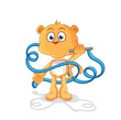 lioness Rhythmic Gymnastics mascot. cartoon vector