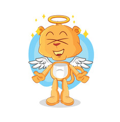 Sticker - lioness angel with wings vector. cartoon character