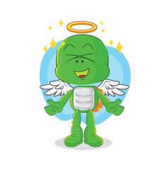 Wall Mural - turtle angel with wings vector. cartoon character