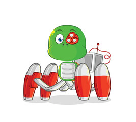 Poster - turtle future robot vector. cartoon character