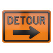 3D illustration of road traffic sign Detour