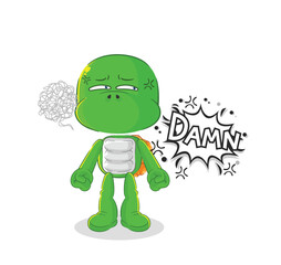 Poster - turtle very pissed off illustration. character vector