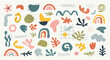 © Anna Bova - Set of hand drawn abstract nature organic shapes and doodle objects. Abstract contemporary modern trendy vector illustration. Aesthetics Matisse.