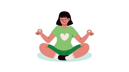 Sticker - athletic woman practicing yoga character