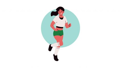 Wall Mural - athletic woman running sport character