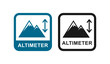 Altimeter with mount vector logo badge. Suitable for product label and information
